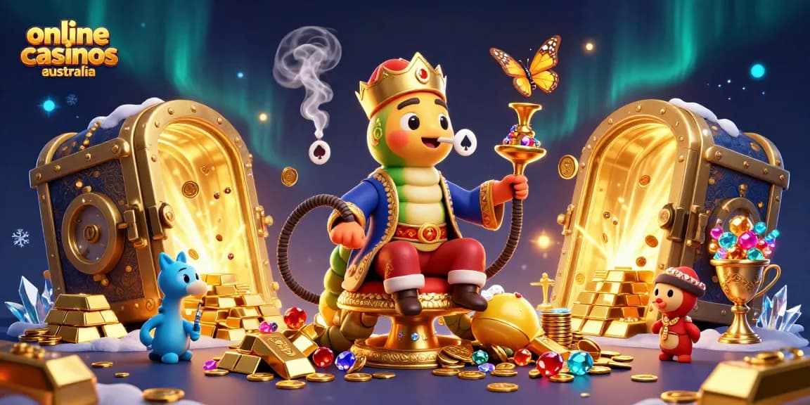Engage in thrilling gameplay at online casinos australia with a colorful 3D scene of riches.