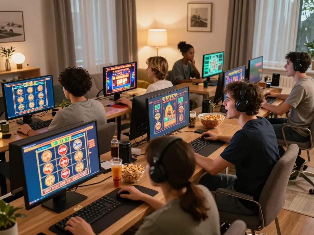 Players engaged in online gaming, showcasing strategies at RR88's virtual casino.