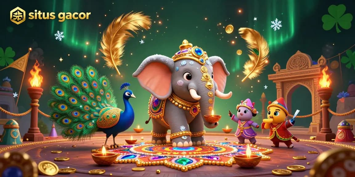 Experience high winning chances at situs gacor with a vibrant casino-themed illustration.