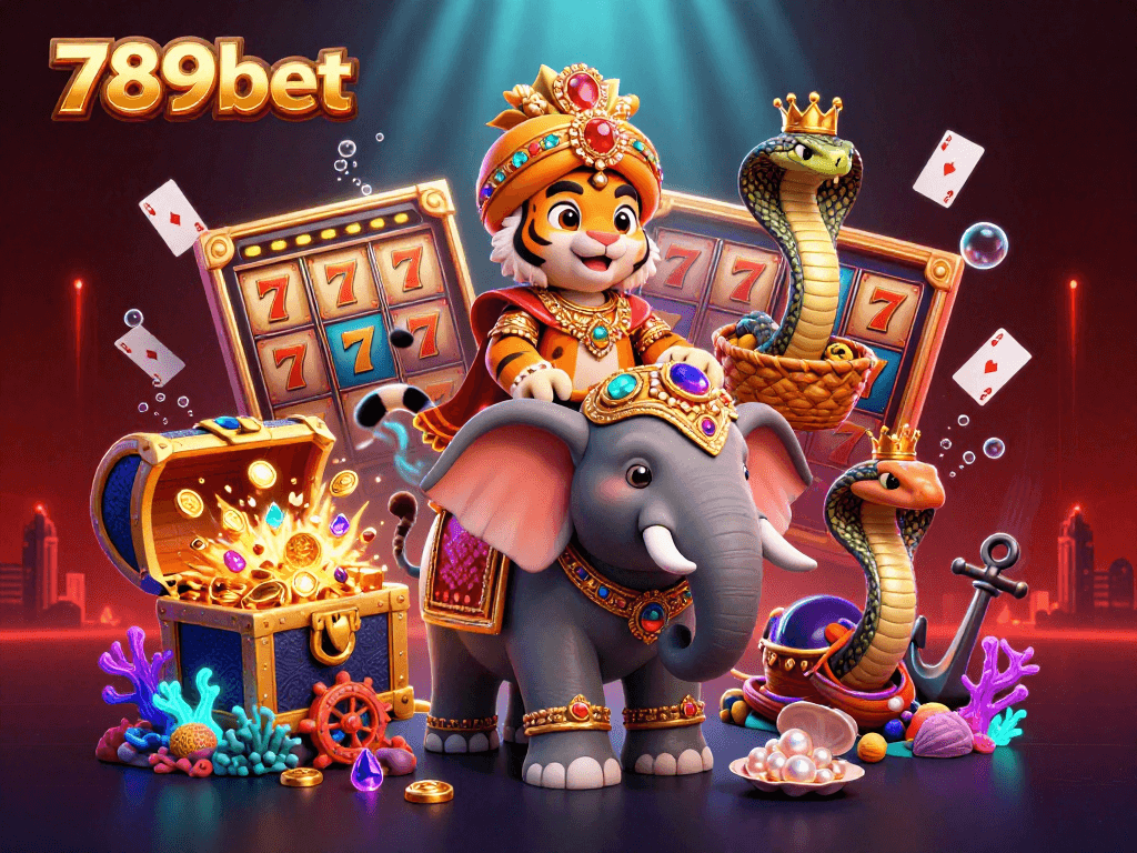Experience thrilling wins at 789bet with a vibrant casino scene featuring a majestic elephant and classic slots.