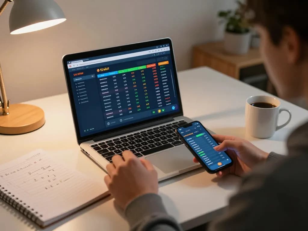 Person placing bets on 92slot interface during a sports event from home