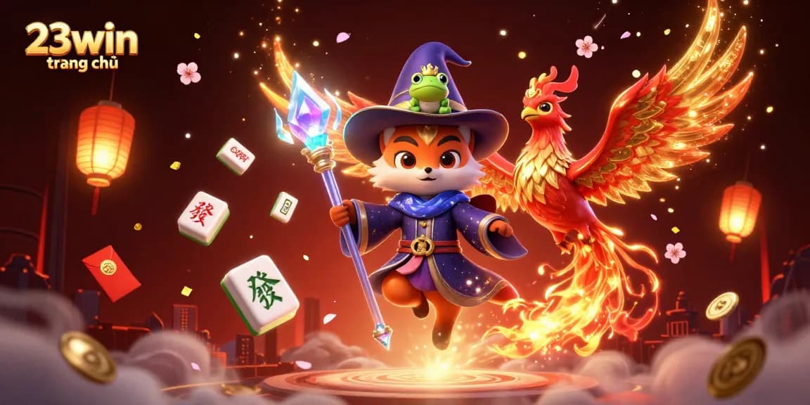 Experience thrilling gaming at 23win trang chủ with a vibrant 3D casino illustration showcasing unique characters.