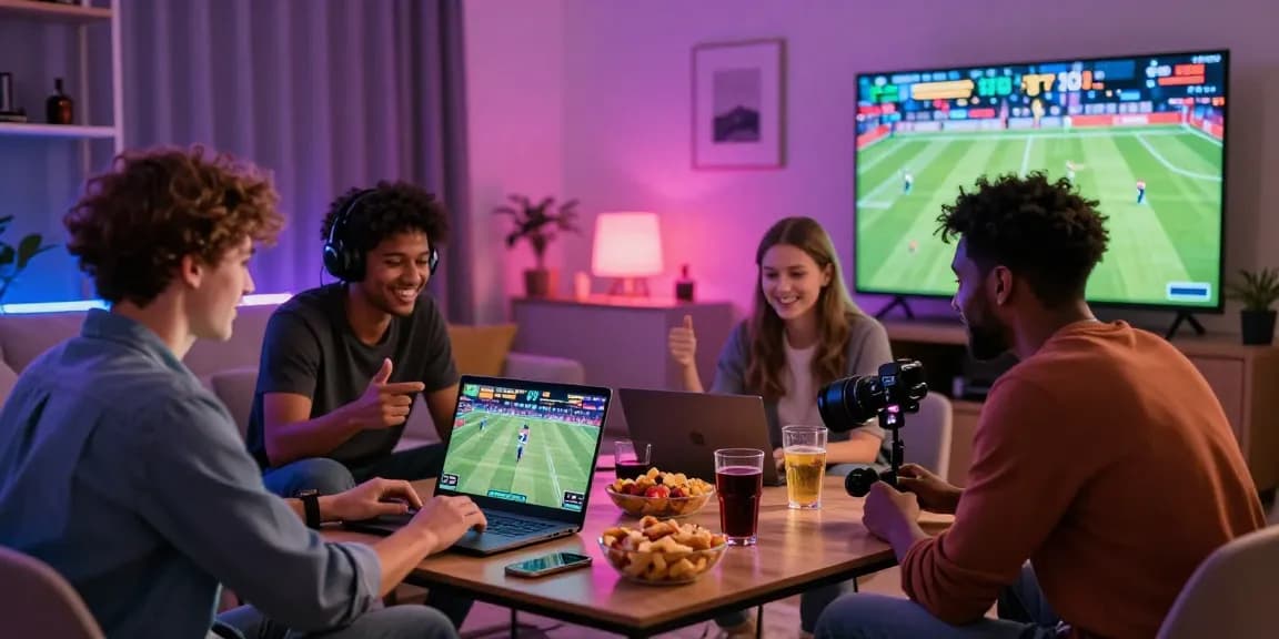 Engaged friends enjoying online gaming, exploring 閱讀更多 about thrilling betting experiences.