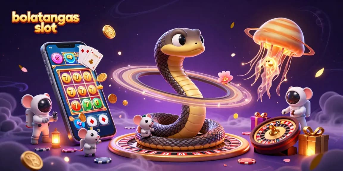 Experience bolatangkas slot action with an interactive cosmic dealer and animated gameplay elements.