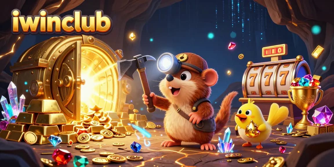 iwinclub casino treasure hunter mole and canary mining gold surrounded by riches