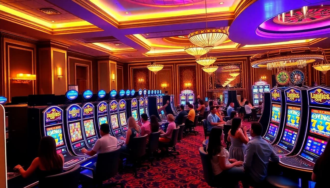 The lively casino atmosphere at https://vua99.lat/ where players enjoy winning at colorful slot machines surrounded by excitement.