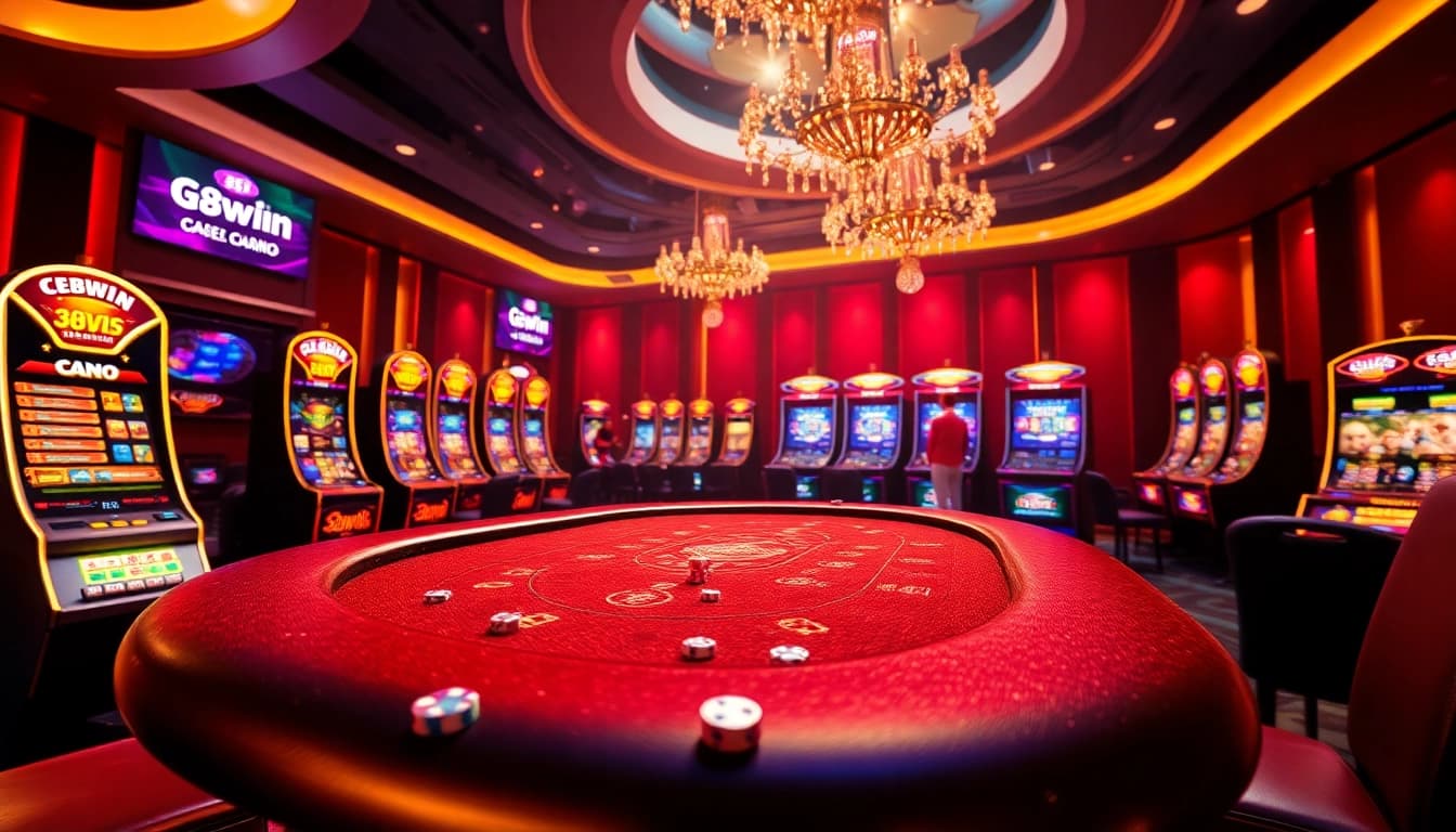 Experience the thrill of gambling at 68win with vibrant online visuals of casino games and players.