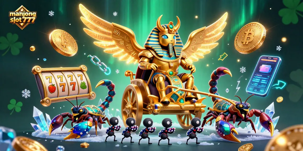 Spin the mahjong slot 777 as colorful coins and characters fill the vibrant casino scene.