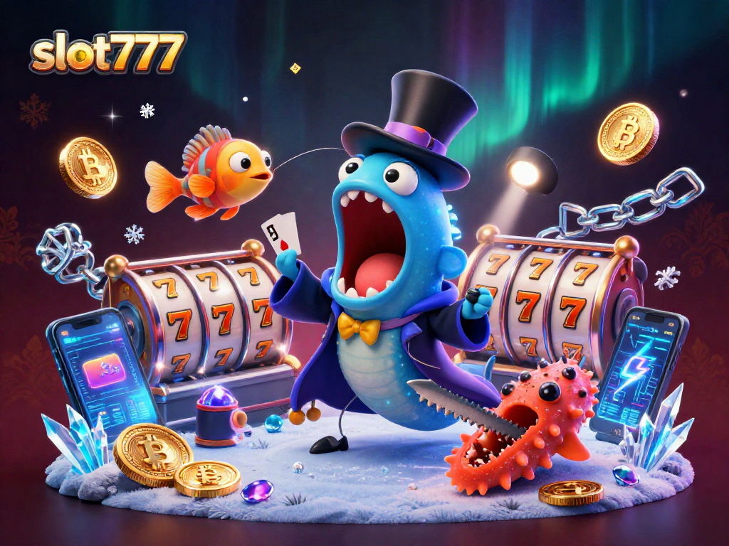 Experience thrilling wins at slot777 with unique magical sea-themed characters and casino elements.