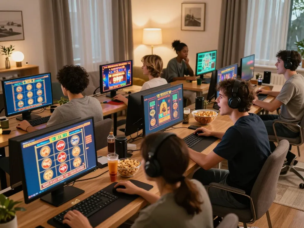 Players engaged in online gaming, showcasing strategies at RR88's virtual casino.