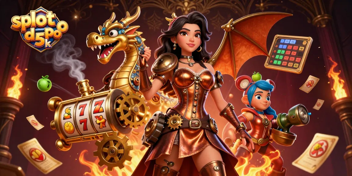 Experience top-notch gameplay with slot depo 5k, showcasing a vibrant scene of slot machines and dynamic action.