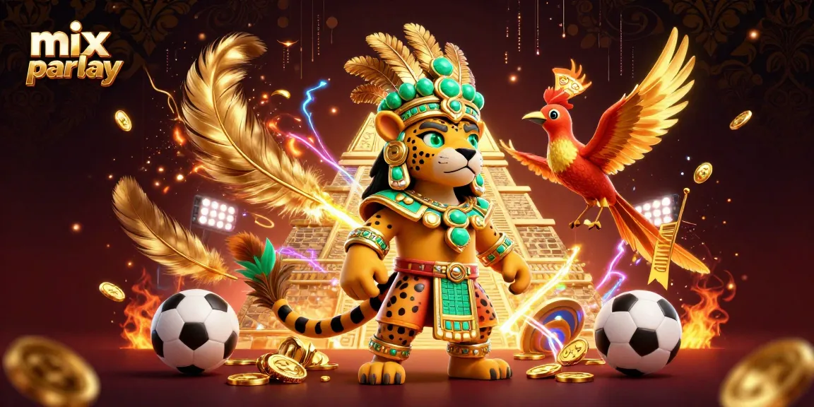 Engage in mix parlay betting with an exciting 3D Mayan-themed scene filled with action and vibrant elements.