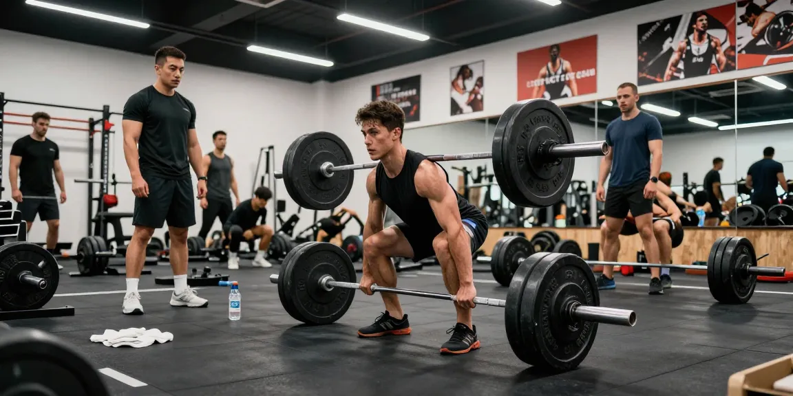 Bodybuilder lifting weights in gym illustrating the power of Deus Medical Steroids for peak athletic performance.