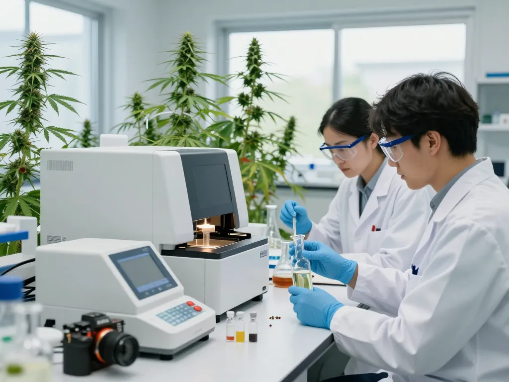 Cannabinoid manufacturer Europe conducting lab research on cannabinoid extraction from hemp plants.
