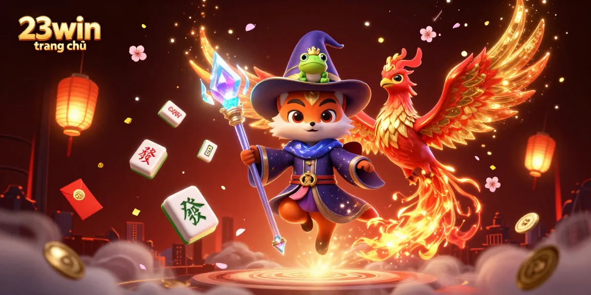 Experience thrilling gaming at 23win trang chủ with a vibrant 3D casino illustration showcasing unique characters.