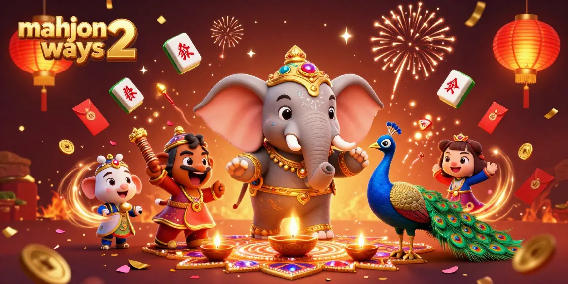 Spin the reels and win big in Mahjong Ways 2 with vibrant 3D illustration of festive characters.