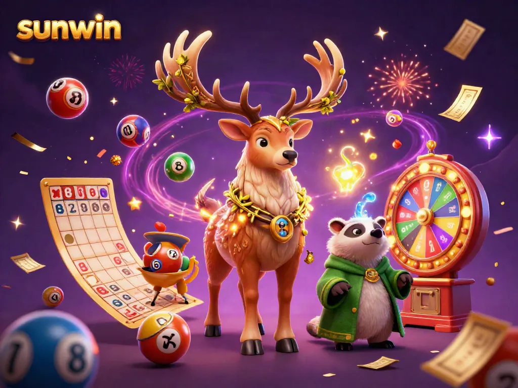 Experience thrilling gameplay at Sunwin with vibrant lottery elements and captivating characters in action.