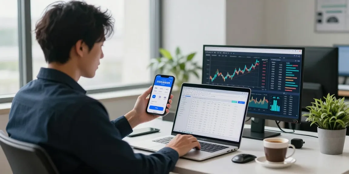 Real-time 소액결제현금화 options being analyzed in a modern finance office.