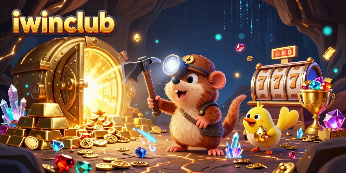 iwinclub casino treasure hunter mole and canary mining gold surrounded by riches