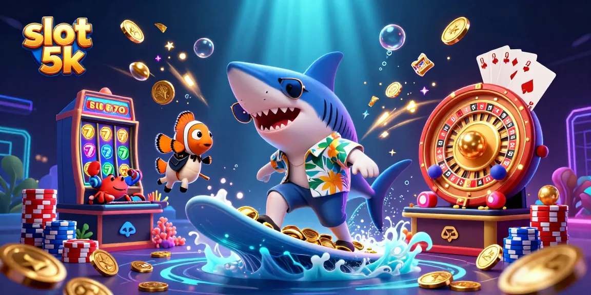 Enjoy thrilling slot 5k action with a vibrant casino scene featuring playful characters and dynamic game elements.