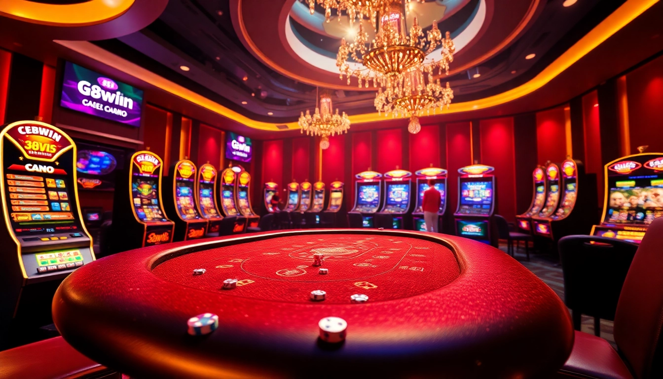 Experience the thrill of gambling at 68win with vibrant online visuals of casino games and players.