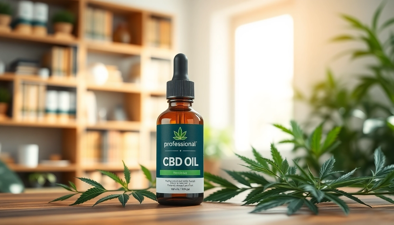 Showcasing CBD Oil in a calming herbal setting with natural lighting and wellness elements.