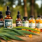 Showcasing CBD oil dropper surrounded by natural hemp elements emphasizing CBD wellness.