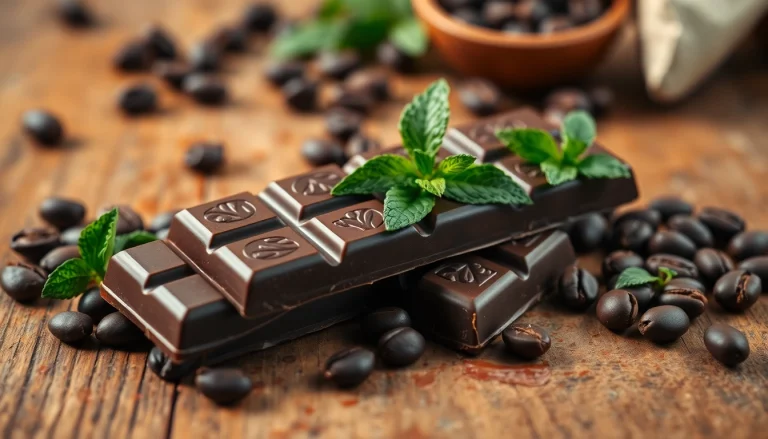 Indulge in exquisite chocolate edibles 1000mg displayed on a rustic table.