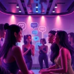 Engaging scene of ai porn chat with animated characters, intimate atmosphere.
