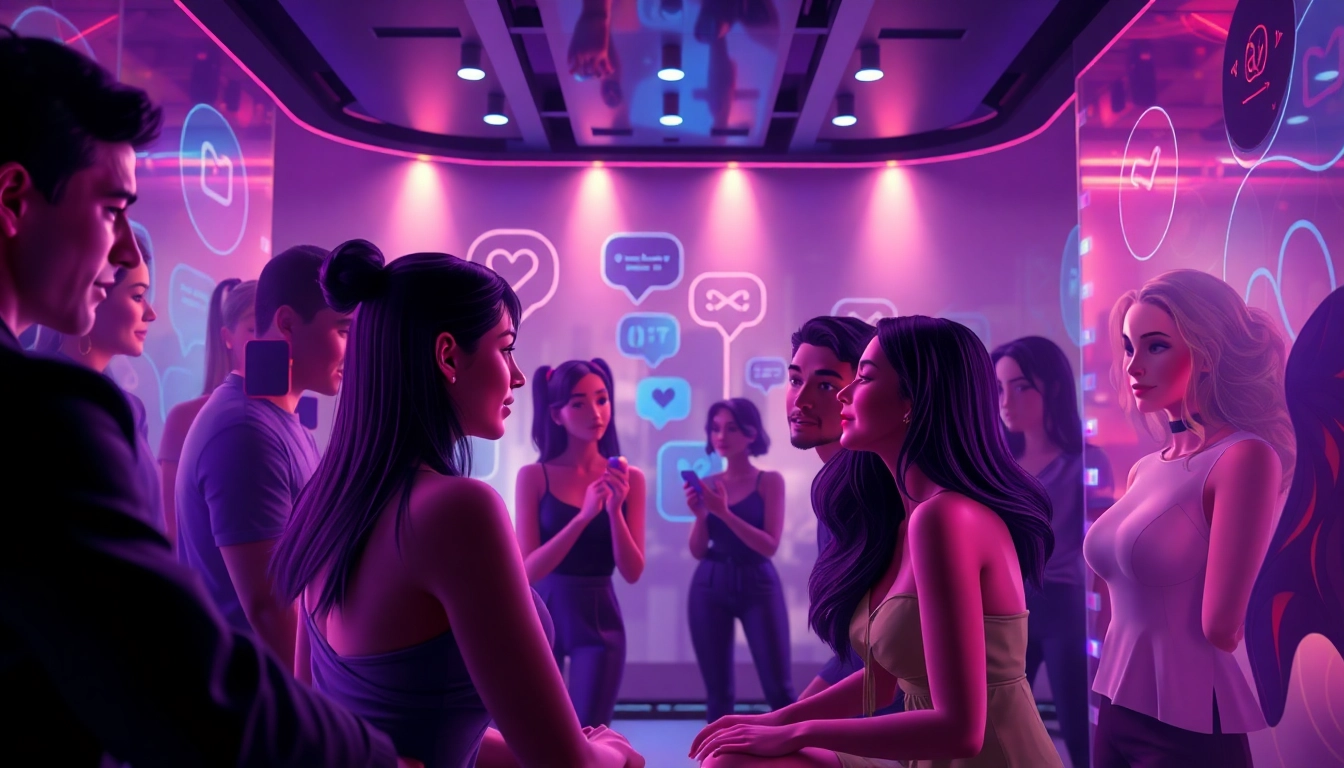 Engaging scene of ai porn chat with animated characters, intimate atmosphere.