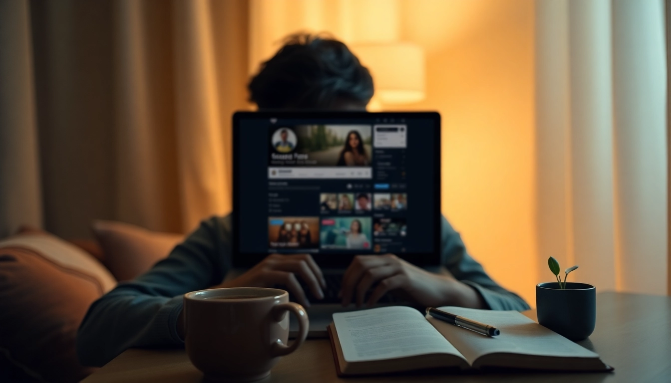 Learn how to search OnlyFans secretly with a laptop setup in a cozy room.