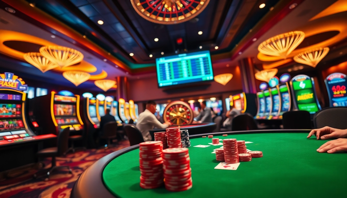 Savor thrilling sbobet betting moments at an elegant poker table with vibrant casino elements.