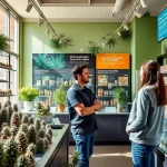 Where to buy weed legally in a vibrant retail shop filled with cannabis products.