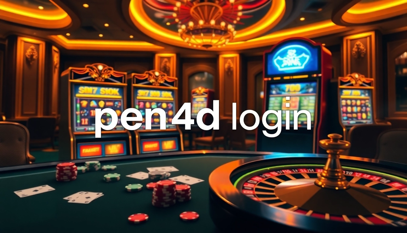 Experience the thrill of winning as players engage with pen4d login at high-stakes slot machines in a luxurious casino.