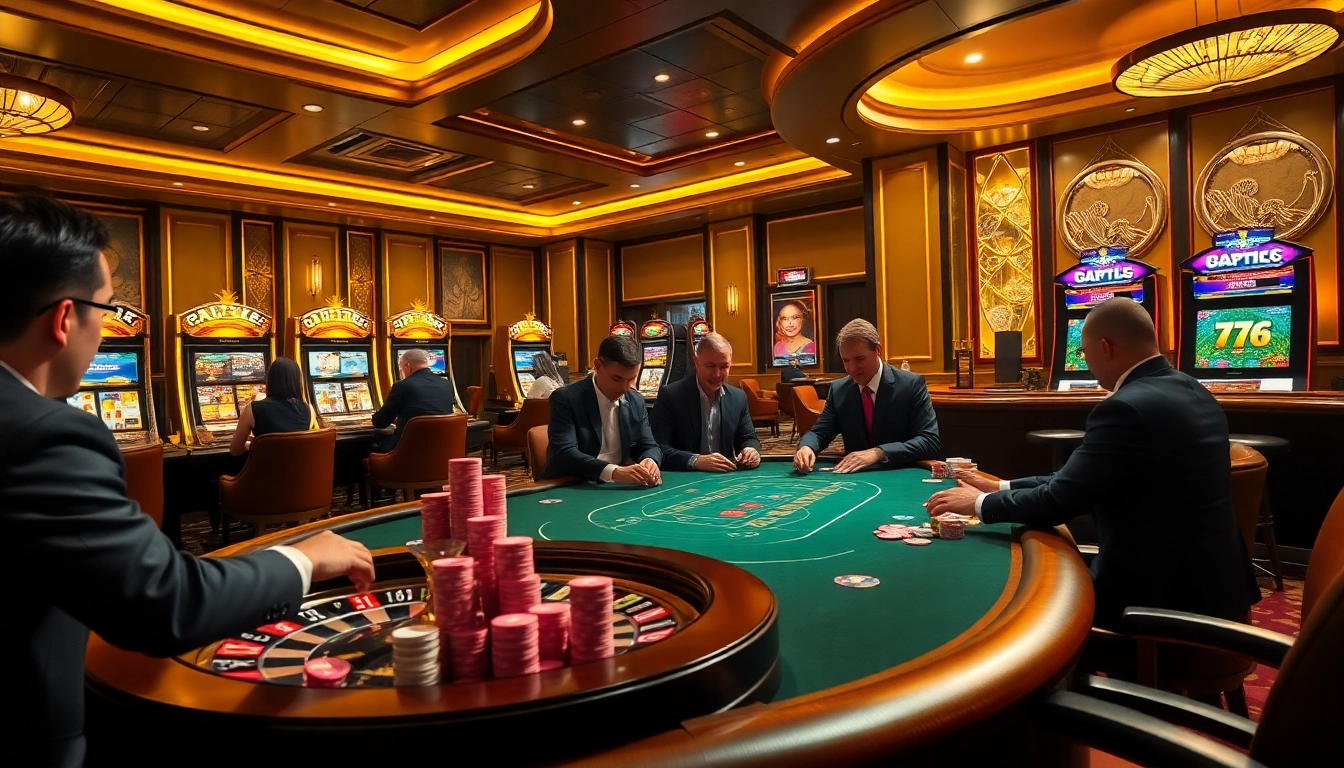 Engage with pg slot demo games in a vibrant casino scene featuring poker table excitement.