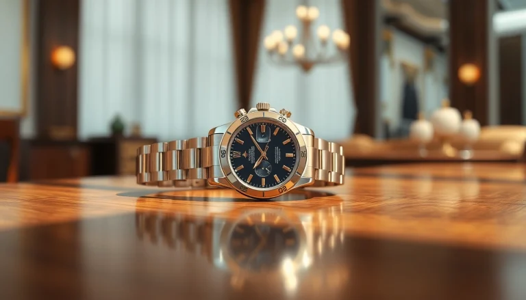 Showcase of a detailed rolex replica watch highlighting luxury elements and craftsmanship.