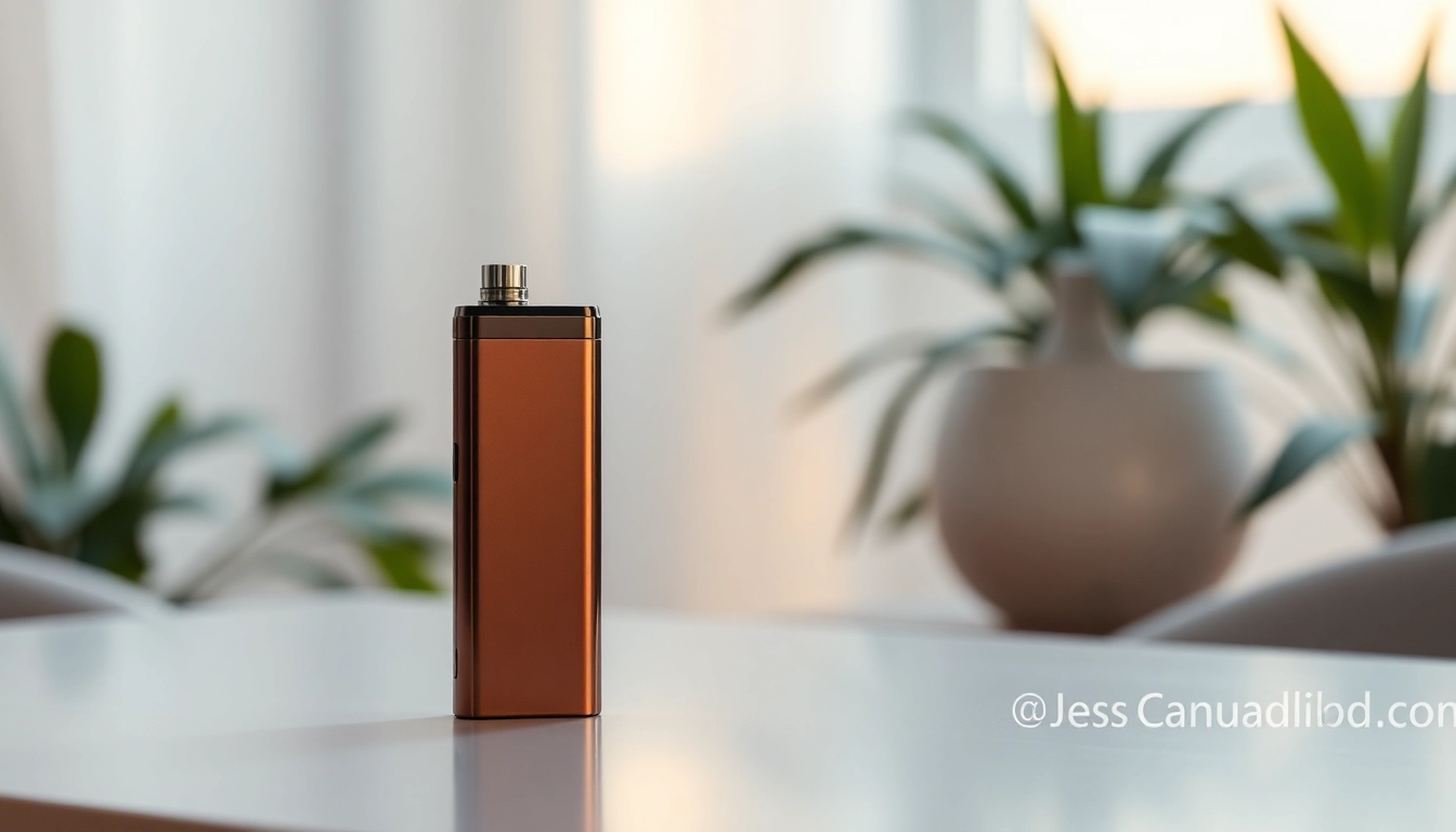 Explore the features of a sleek disposable THC vape device on a minimalist table in a serene setting.