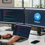 Experience seamless communication with Telegram Web Version in a modern workspace